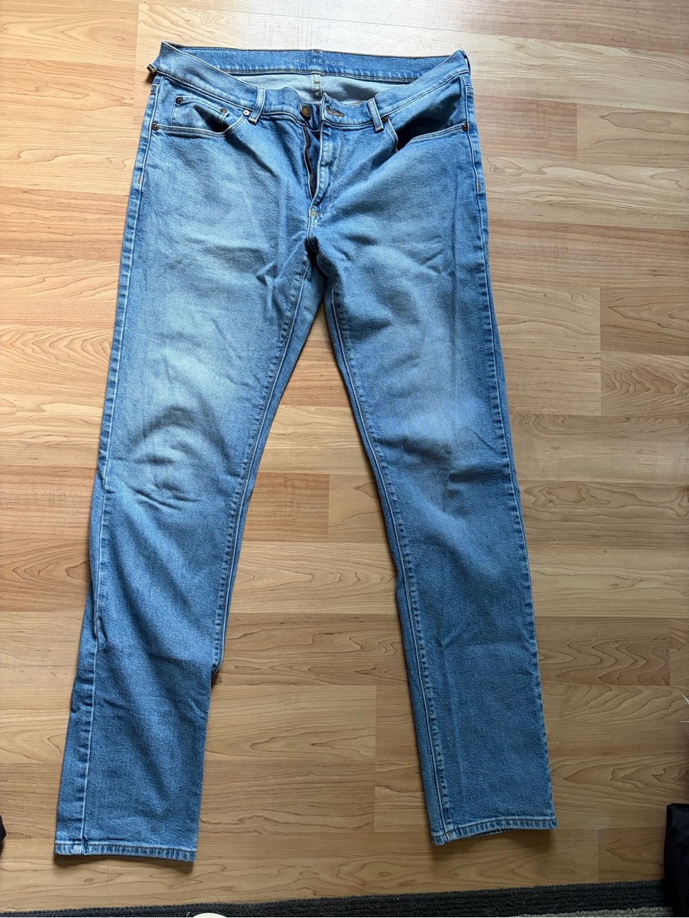 Light Blue Womens Straight-Leg Jeans